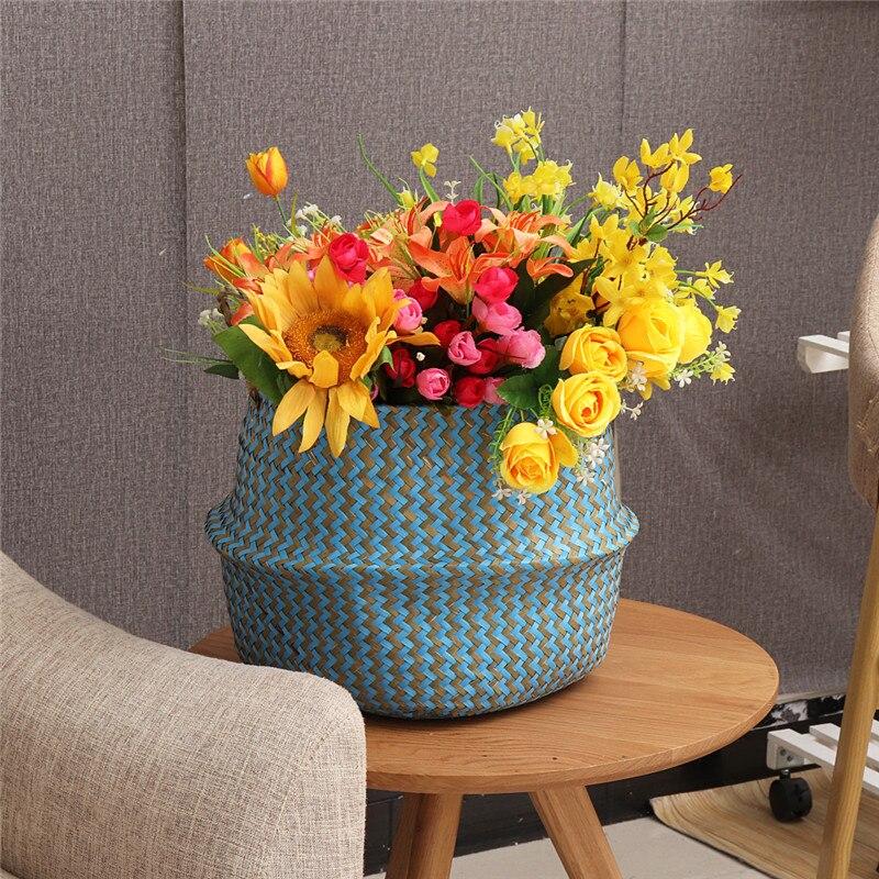 cache pot Jonc de Mer Turquoise