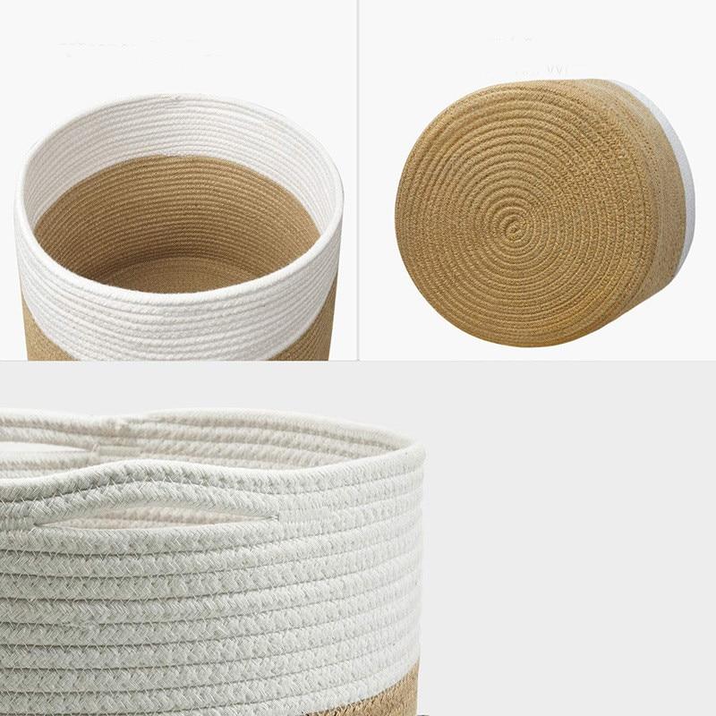 Panier tissé Coton Blanc et Jonc de Mer