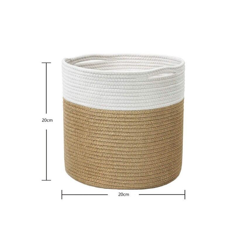 taille S Panier Coton Blanc et Jonc de Mer