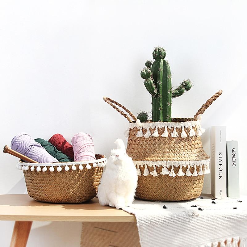 Panier tressé en jonc de Mer pour Cactus