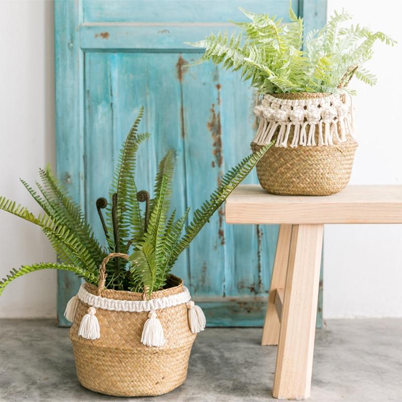 Panier Jonc de Mer Plante style bohème