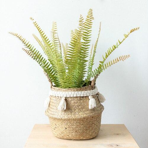 Panier Jonc de Mer Plante style bohémien