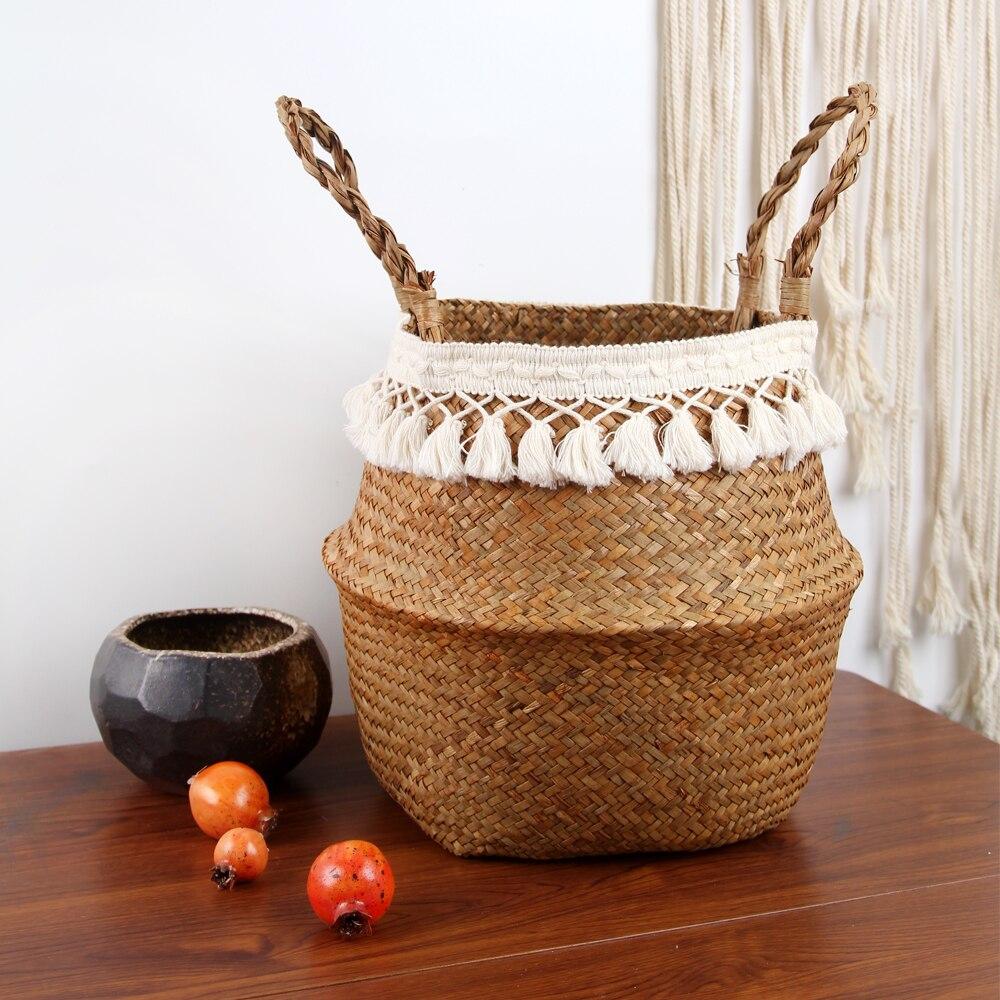 Panier naturel Jonc de Mer Caramel