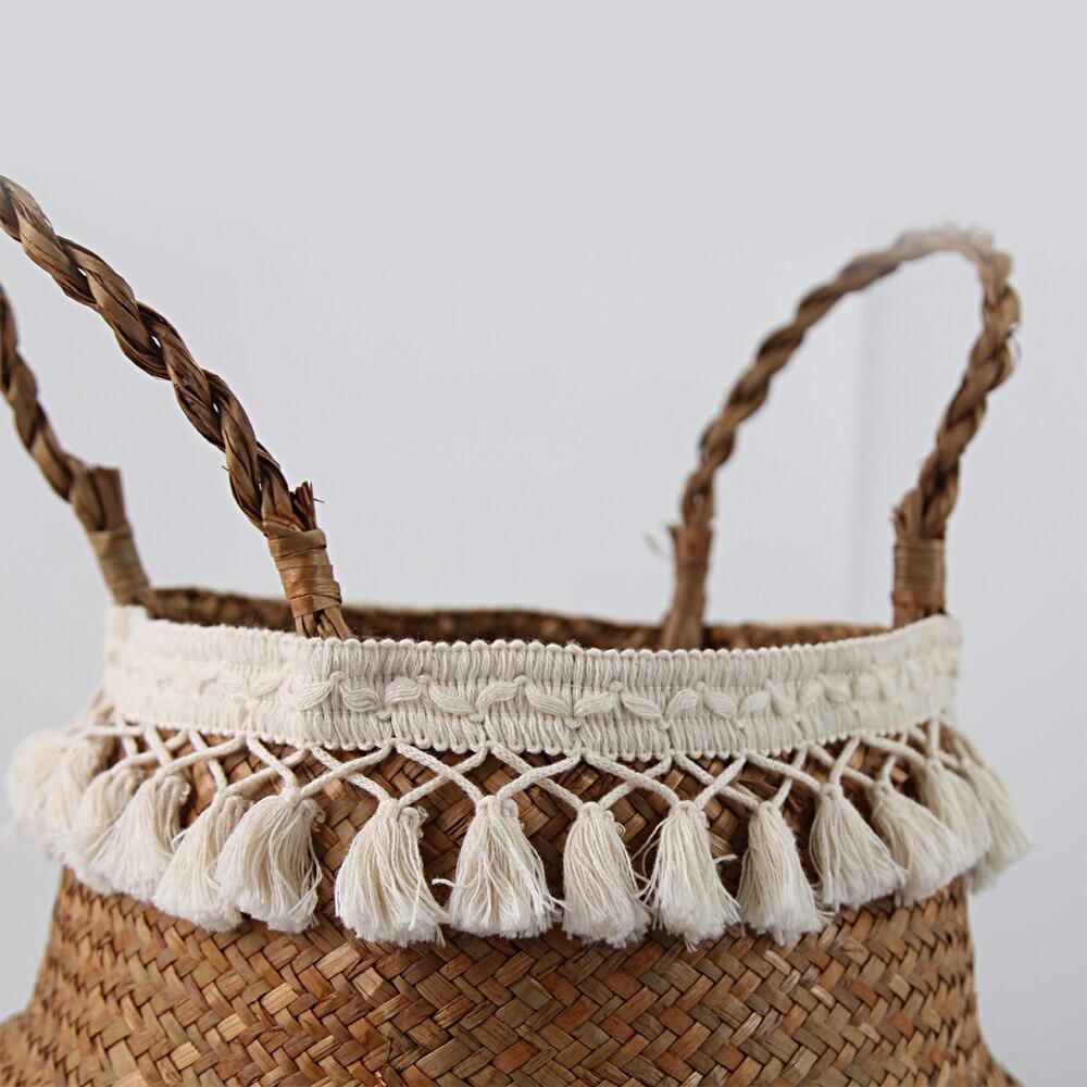 Panier Tresse Jonc de Mer Caramel macramé