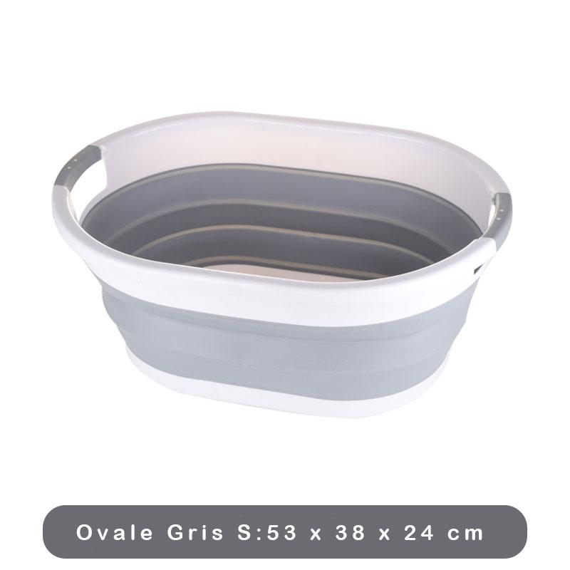 Panière à Linge Souple Pliable Ovale : Taille S gris