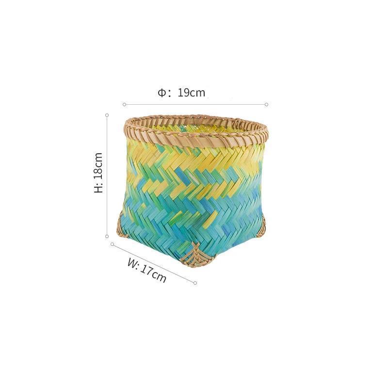 panier de salle de bain taille m jaune et bleu