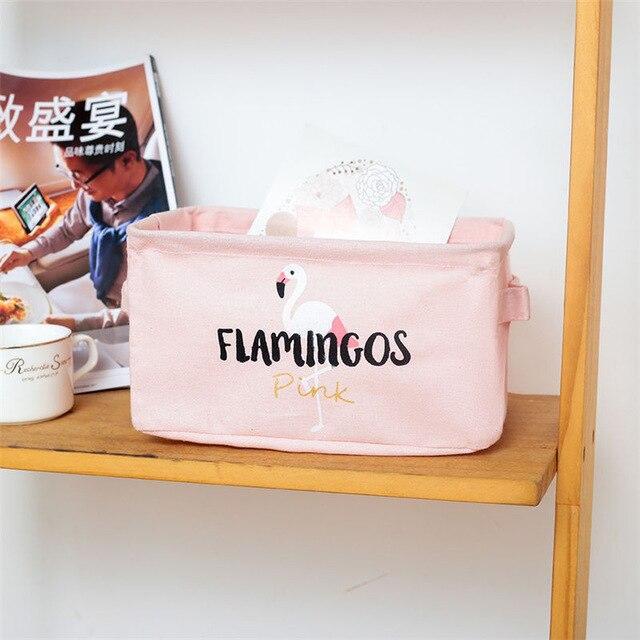 Panier à linge rectangulaire petit rose flamingos