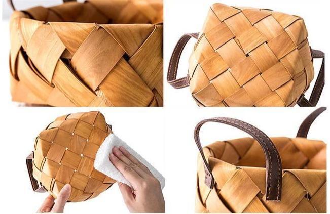 panière en bambou tressé