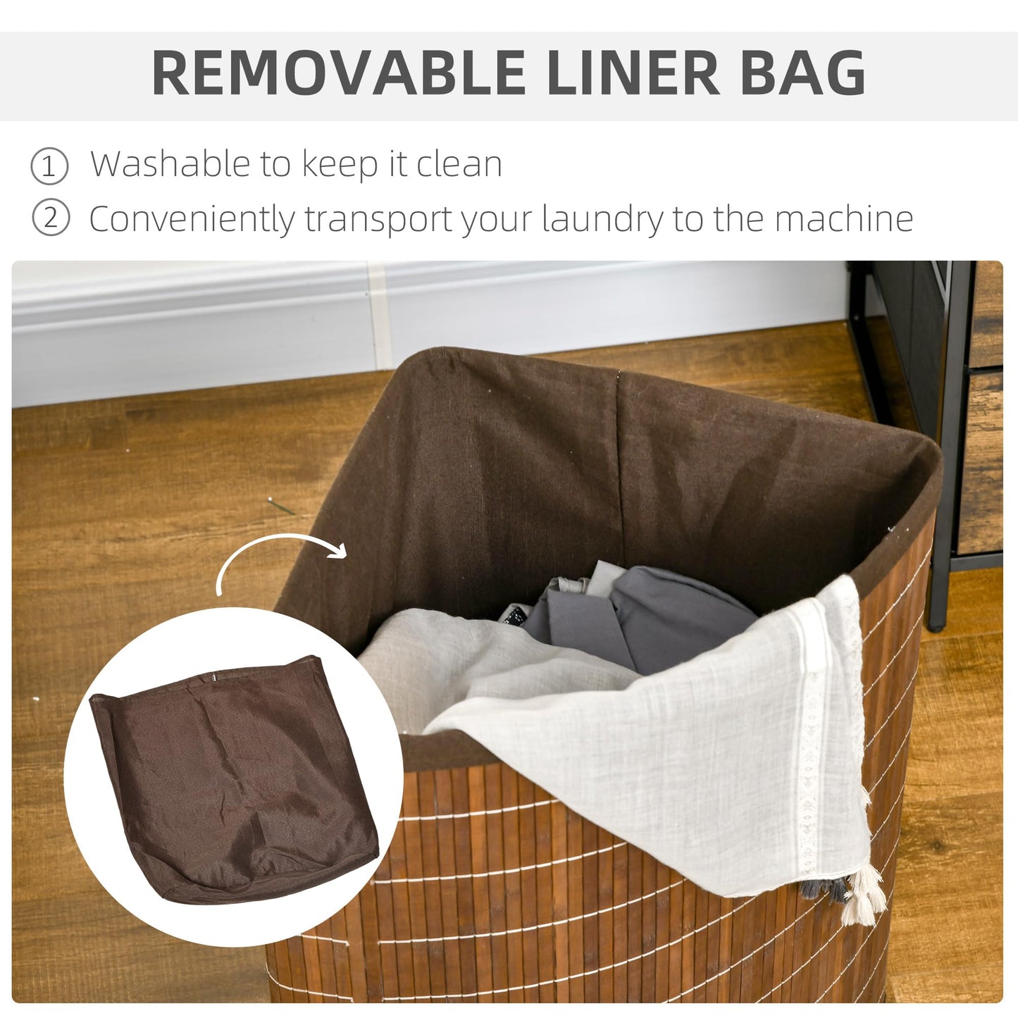Panier à Linge en Bambou d'Angle Vintage
