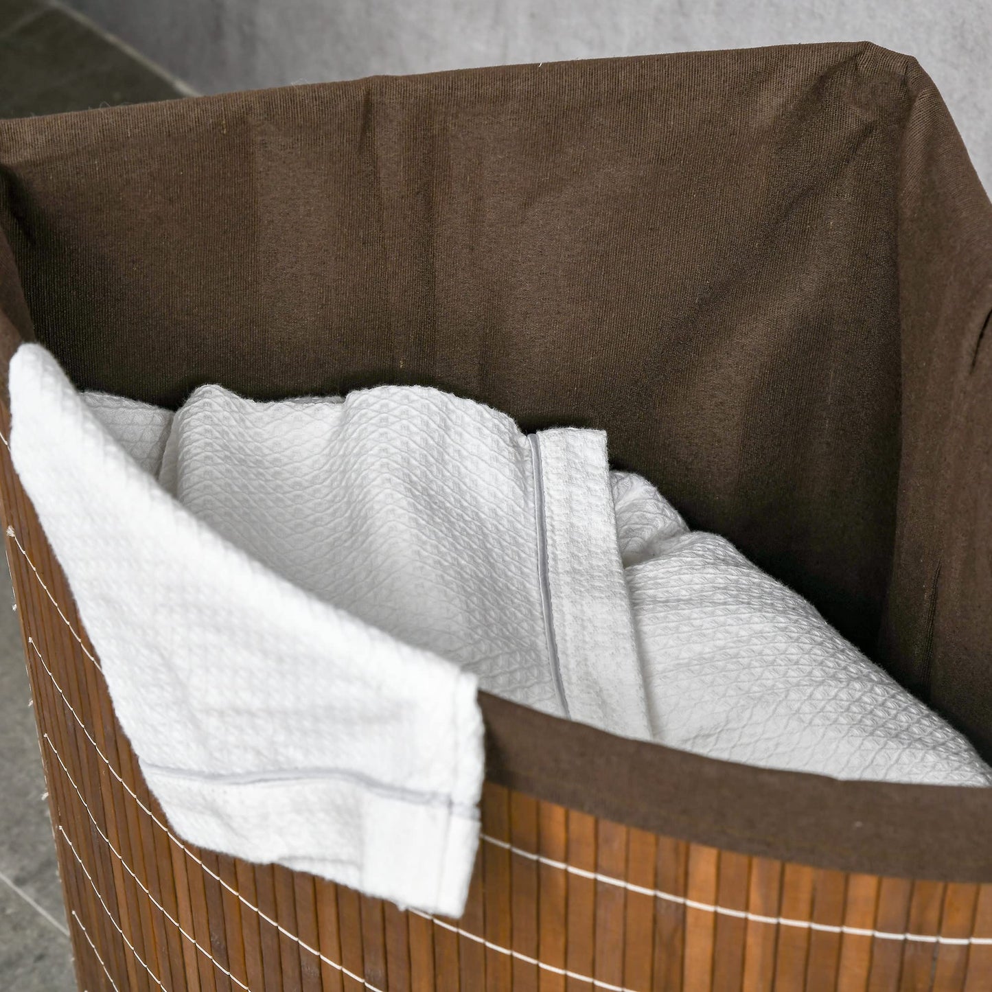 Panier à Linge en Bambou d'Angle Vintage