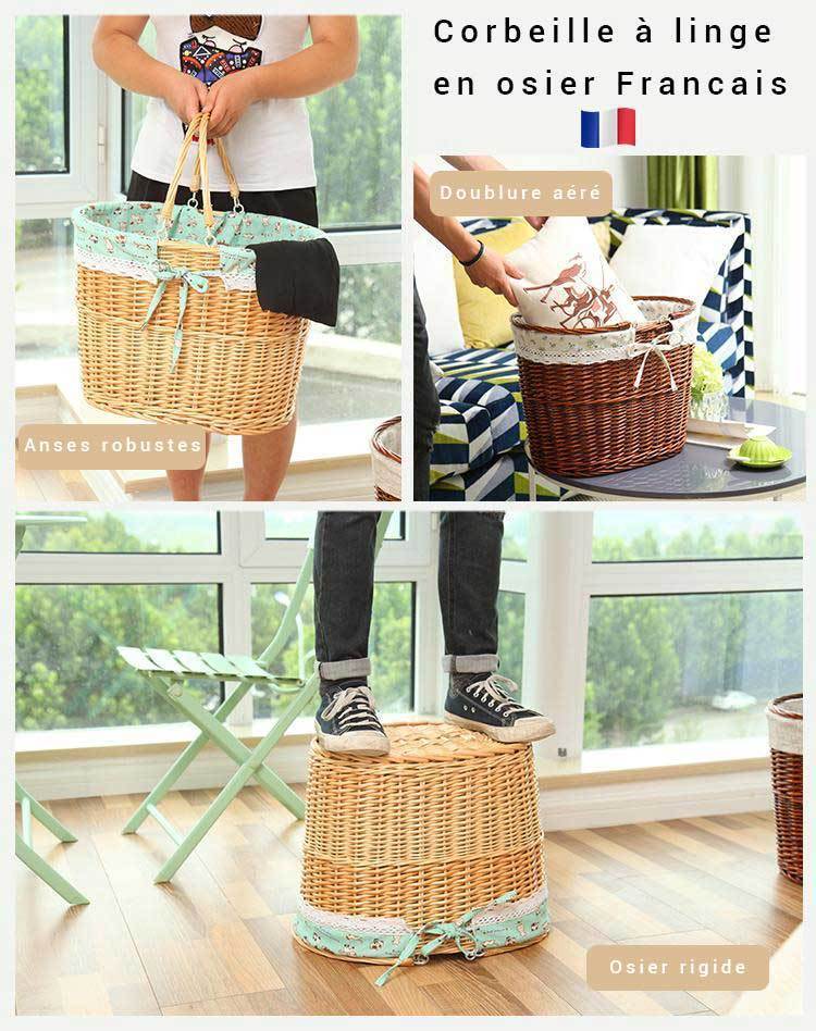 Corbeille pour le Linge Osier Francais