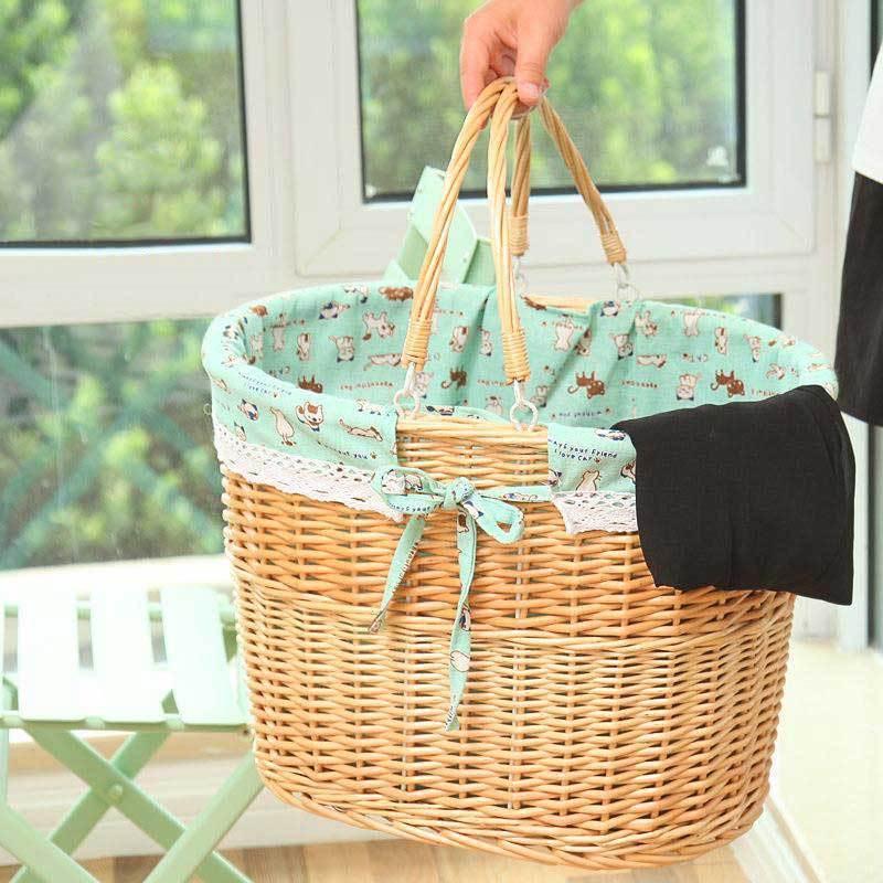 Corbeille marron clair a Linge Osier Francais