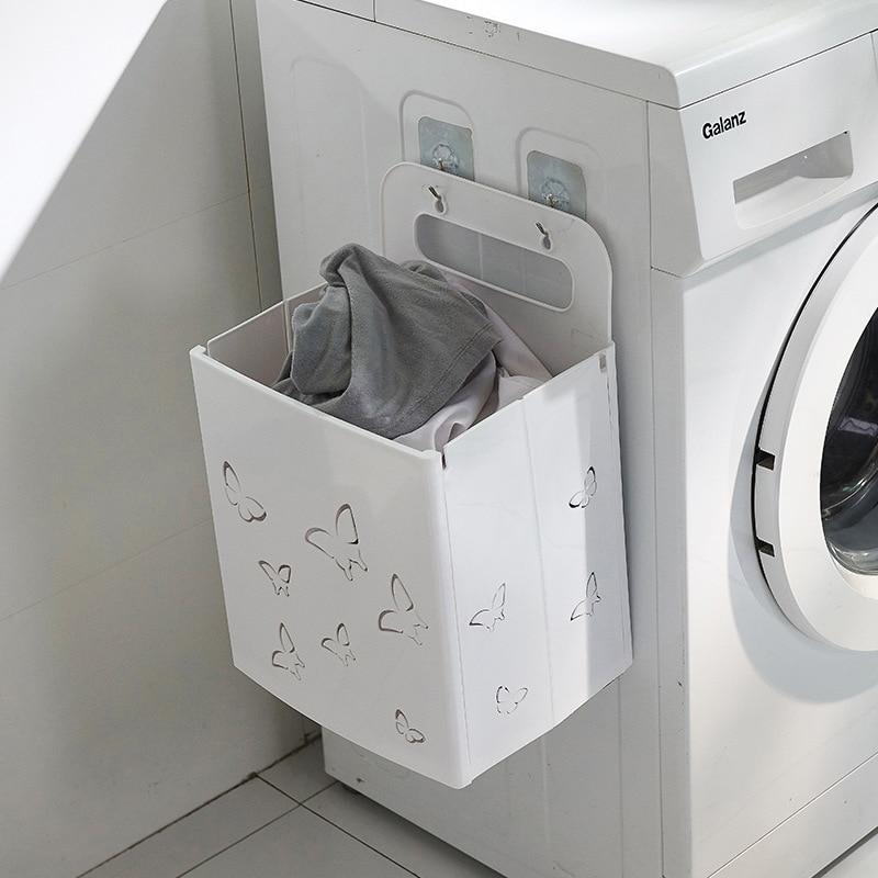 bac à Linge Suspendu Blanc motifs papillons