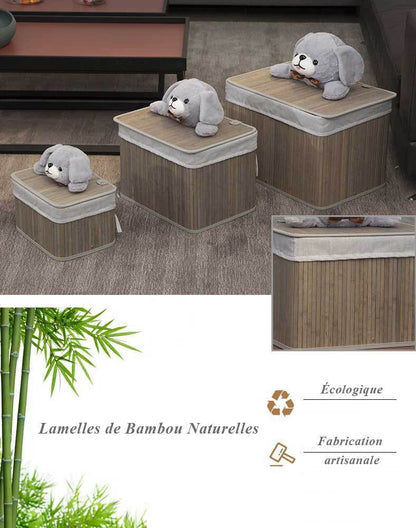 panier écologique bambou gris
