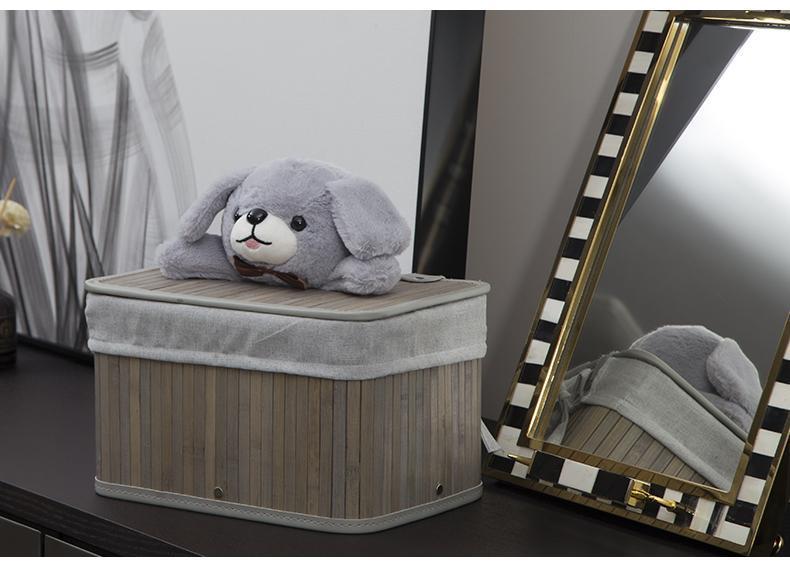 Clover storage basket folding bear storage box living room bedroom dirty clothes bamboo storage basket dirty clothes basket