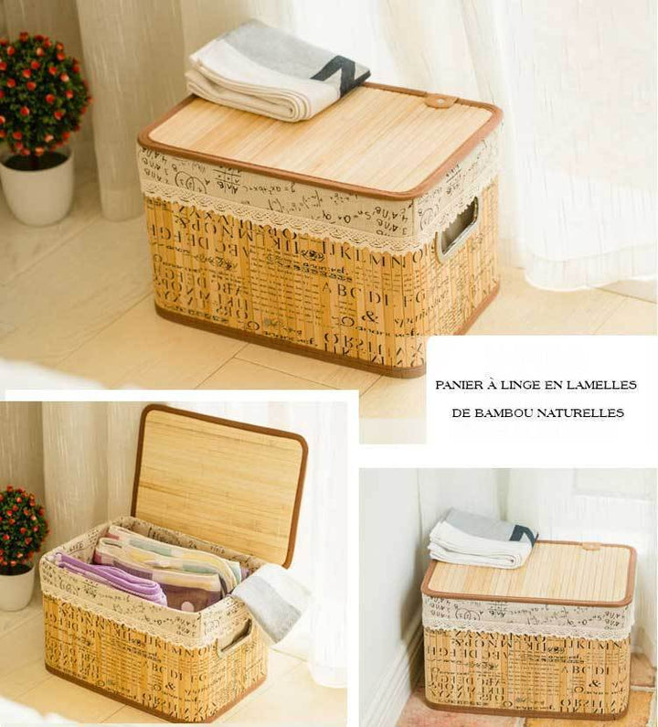 panier rectangle bambou