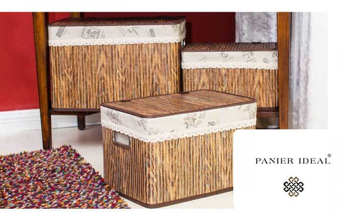 panier de rangement bambou naturel