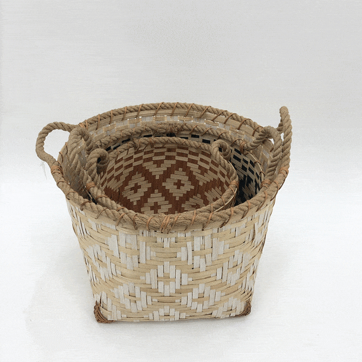 panier de rangement en bambou