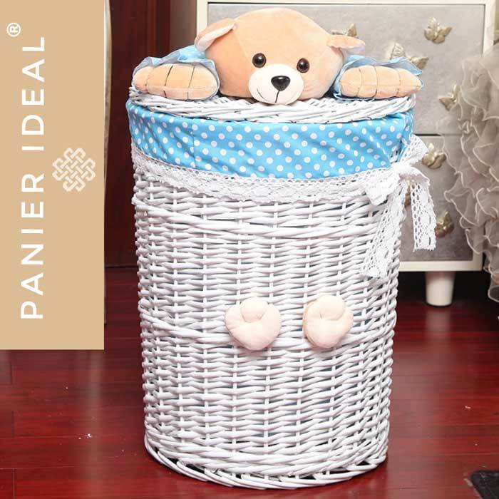 grand Panier Linge Bébé Osier