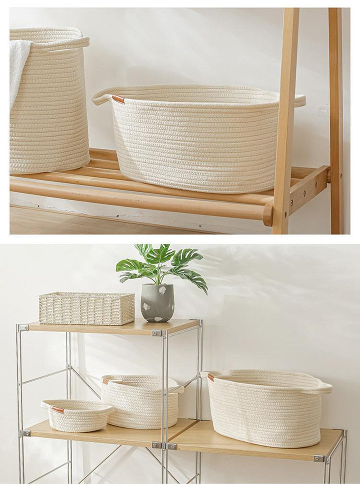 Xizihe fabric storage basket Japanese desktop storage box sundries small basket cosmetics finishing woven storage basket