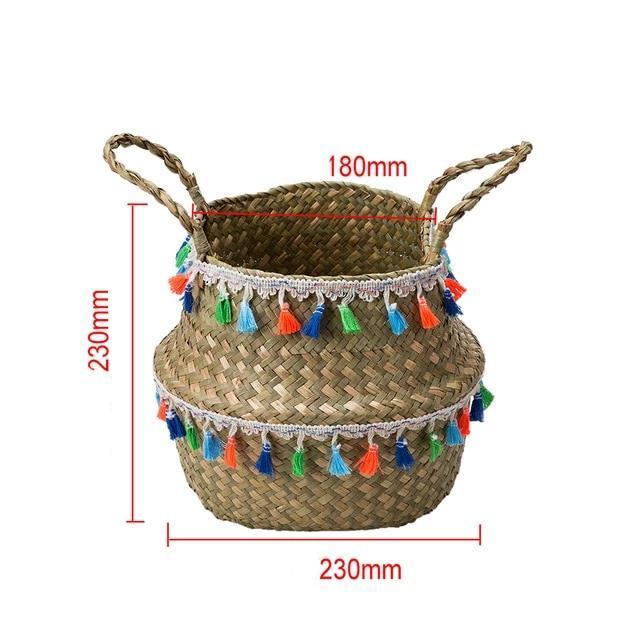 Panier pour linge design Pompons Aztèques