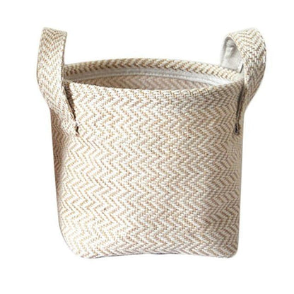 panier en lin beige