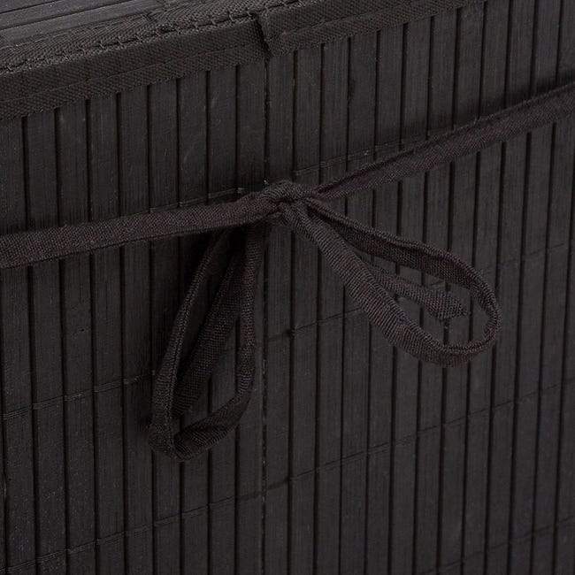 Panier à Linge en Bambou Noir lamelles