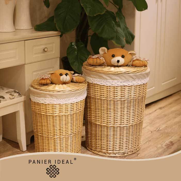 bacs pour le linge tressé en osier pour bébé