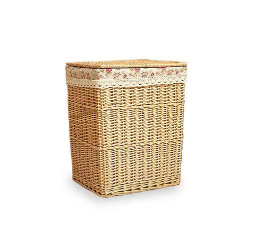 petit Panier à Linge en Osier Beige