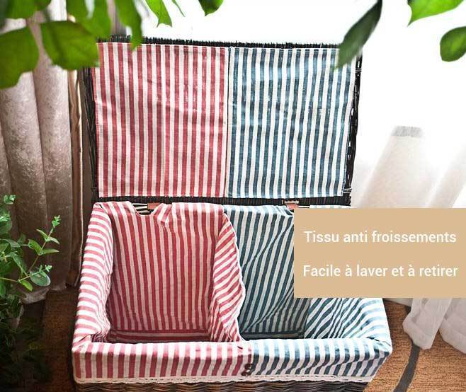 Panier Linge 2 bacs Osier