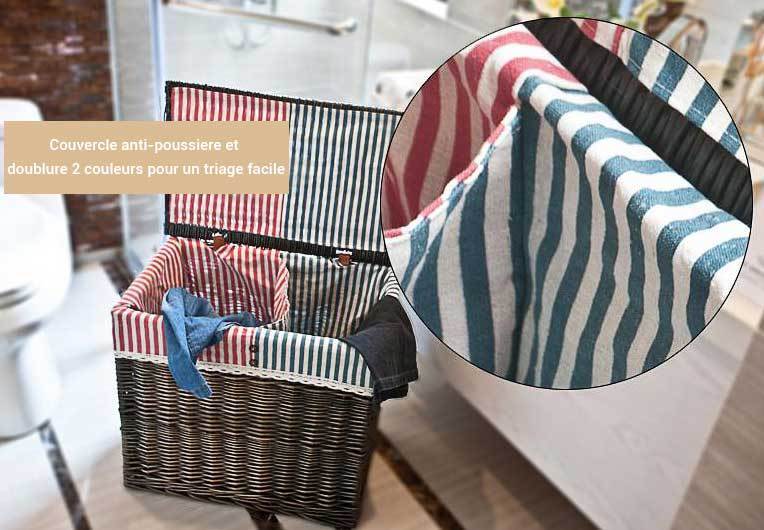 Panier Linge Double sections Osier