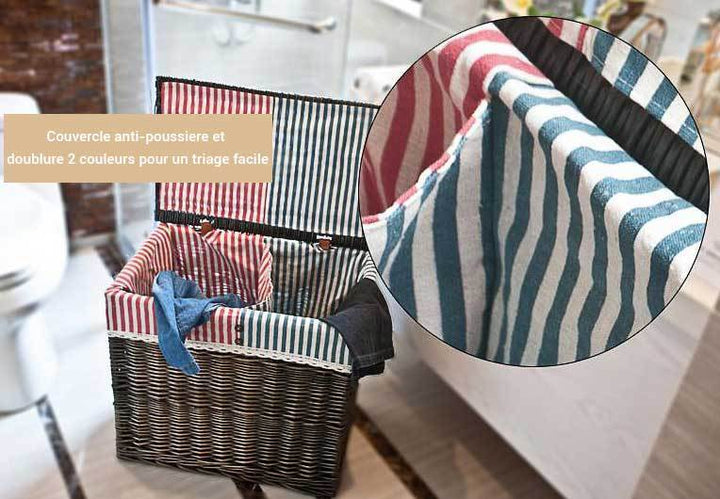 Panier Linge Double sections Osier