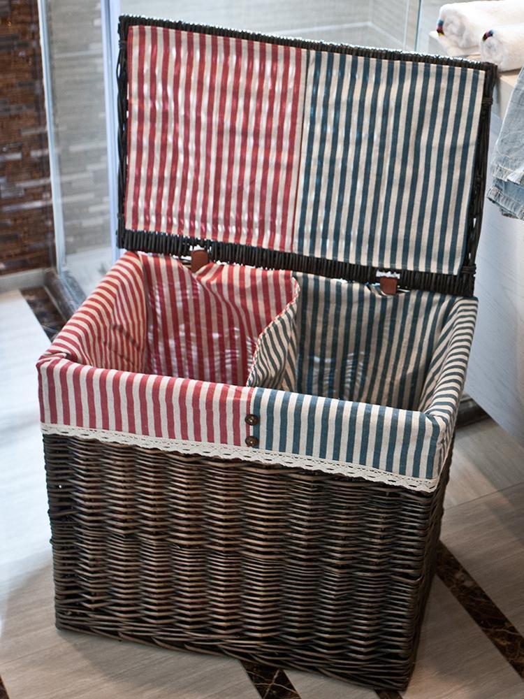 coffre Linge Double Compartiment Osier
