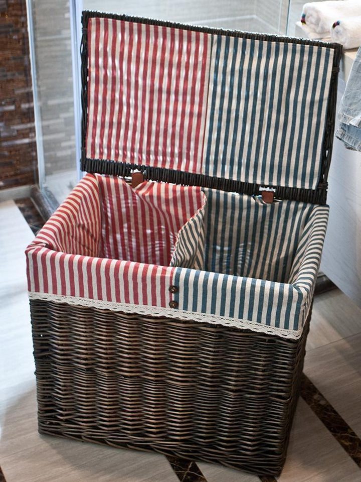 coffre Linge Double Compartiment Osier
