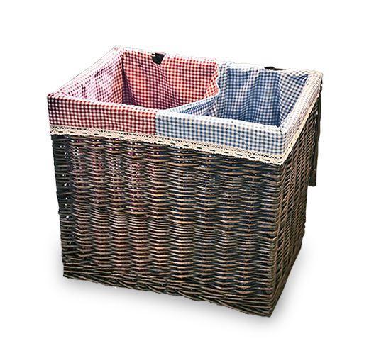 panier linge double compartiment osier