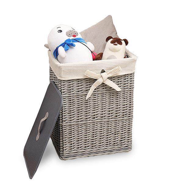 Panier à Linge en Osier sur Roulettes