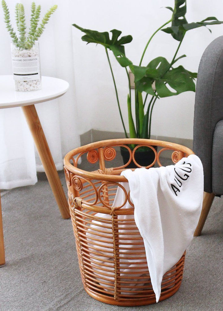 panier de linge en rotin naturel