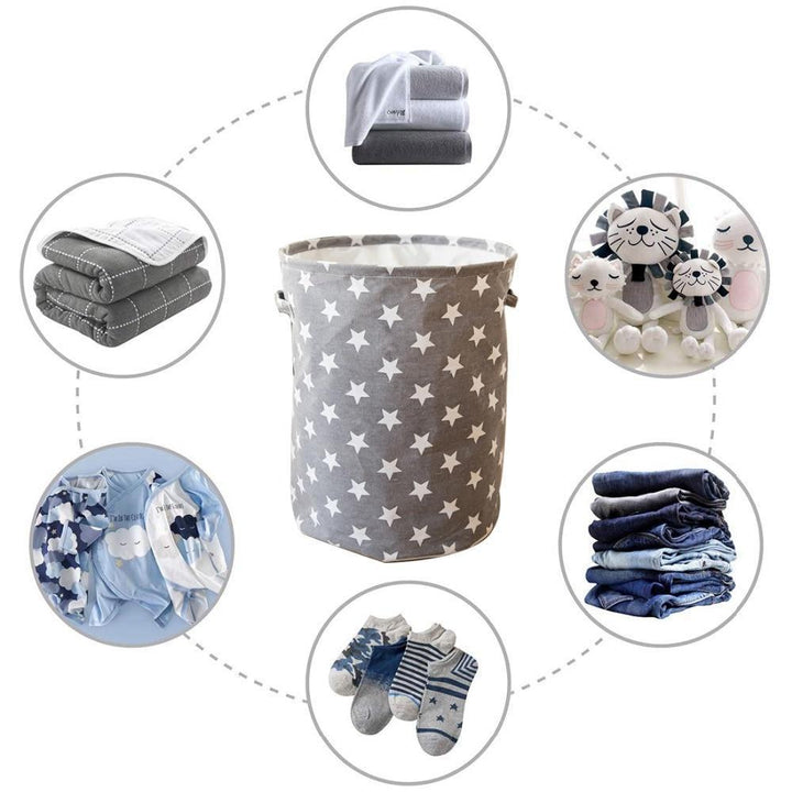 panier en tissu gris pour ranger le linge