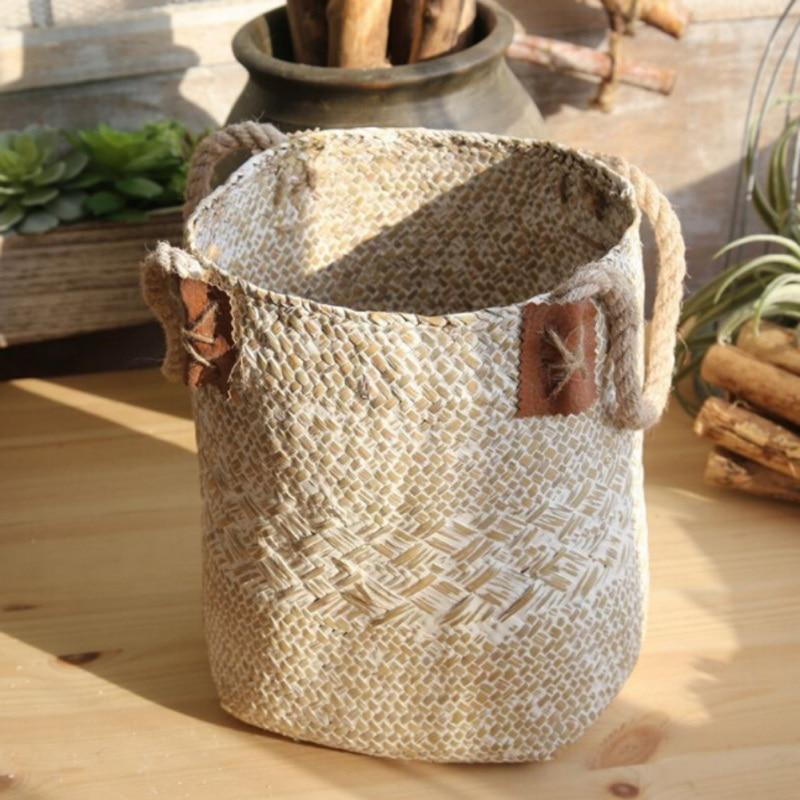 panier pour le linge Jonc de Mer de couleur crème