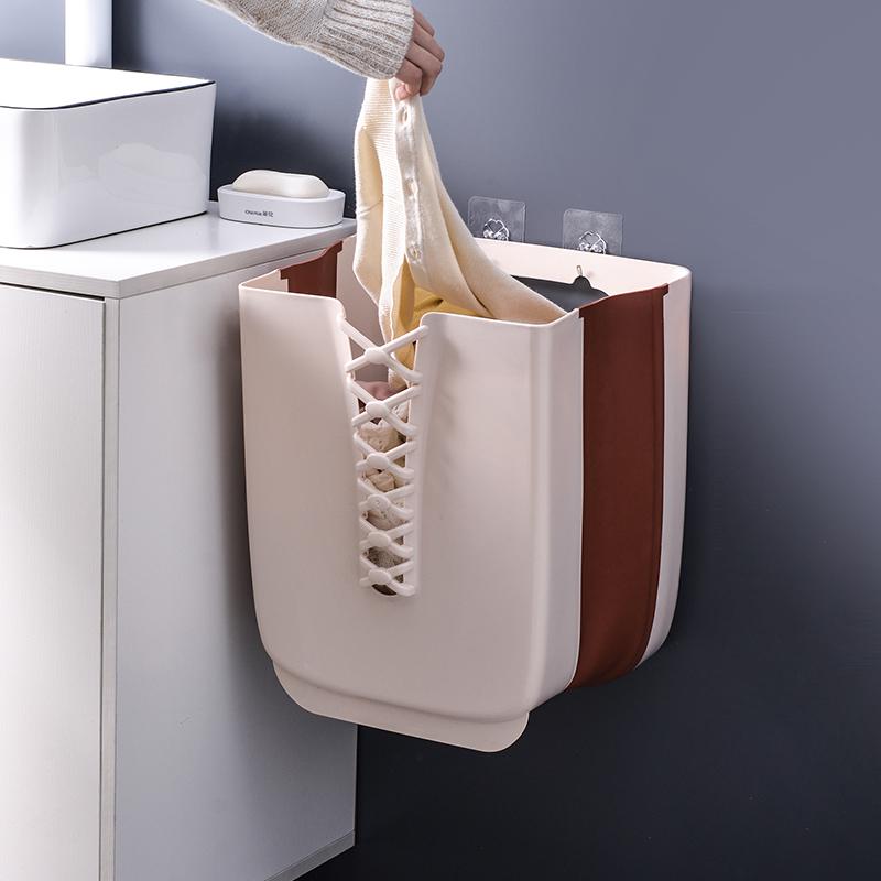 Panier à Linge Pliable Avec Couvercle Beige – Maille Respirante, Suspendable, Grande Capacité – Adieu Les Odeurs !