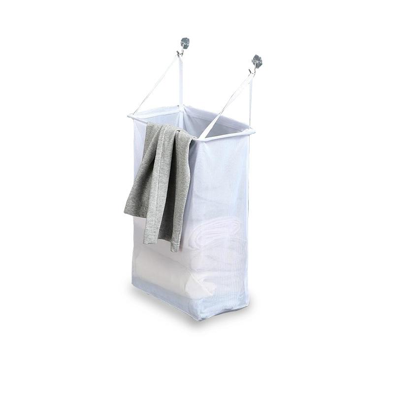 KINGSUSLAY Panier à Linge Suspendu Au-dessus De Porte - Grand Format Gain De Place 89x56 Cm Gris Chiné, Idéal Salle De Bain