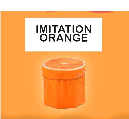 Panière à Linge pouf rembouré orange