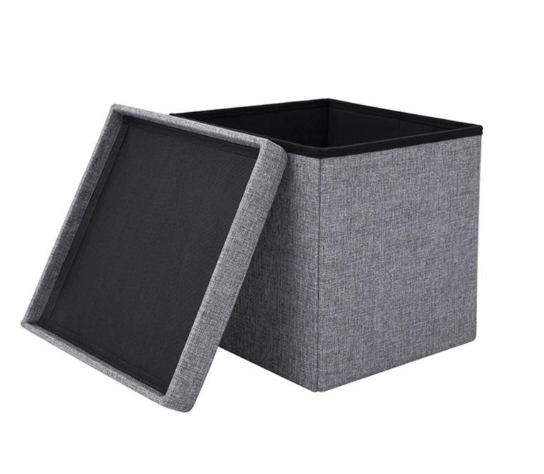 cube de rangement à linge gris