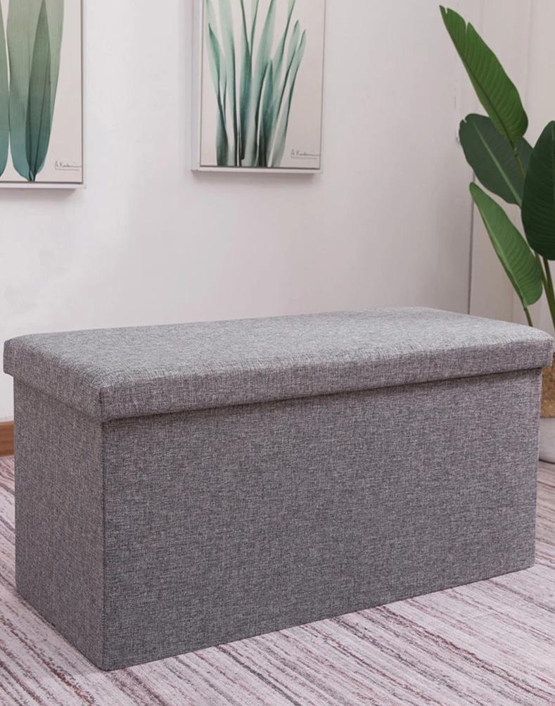 panier linge rectangle gris foncé