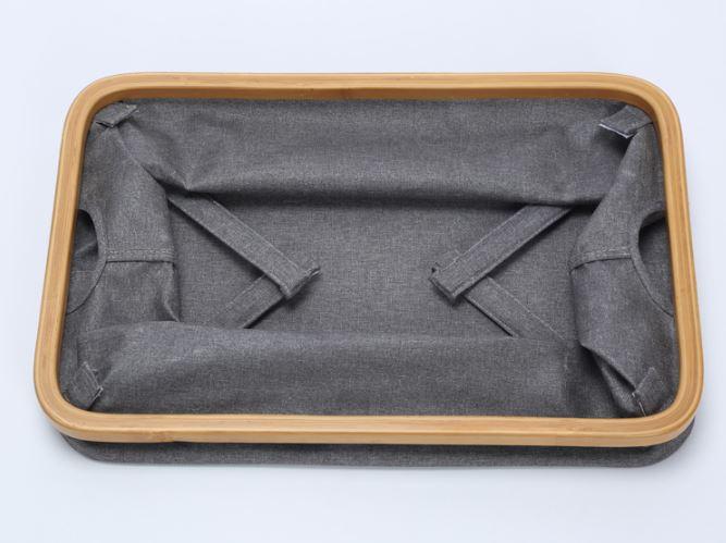 panier à linge rectangle gris pliable