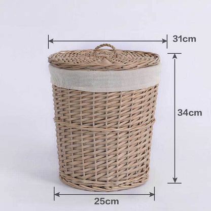 panier de linge osier taille M avec couvercle