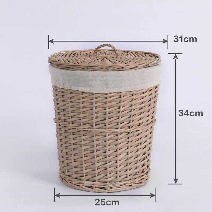 panier de linge osier taille M avec couvercle