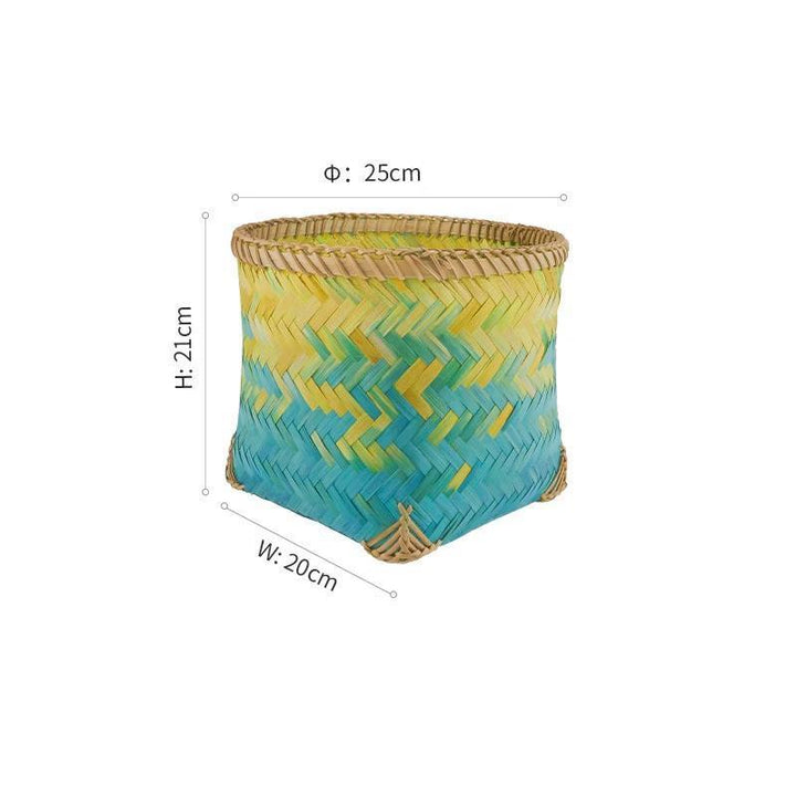 panier de salle de bain taille L jaune et bleu