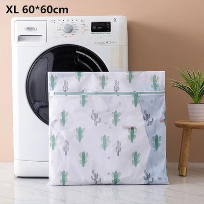 grand Sac à Linge Blanc Cactus